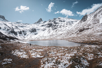 Laguna Nevada in Patagonia. Trekking in the city of Ushuaia