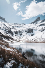 Laguna Nevada in Patagonia. Trekking in the city of Ushuaia