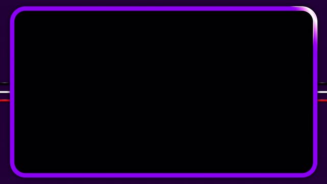 Violet animated border for webcam or stream  with alpha channel	