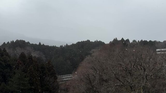 Light snow shower in Gotema during a cold front 