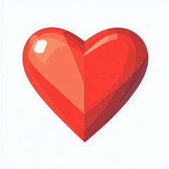 Red heart icon in minimal flat vector style	