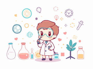 Abstract Scientific Background with Digital Elements