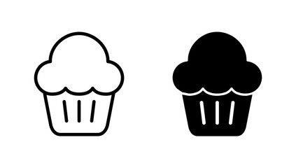 Cup cake icon vector. Cup cake sign and symbol