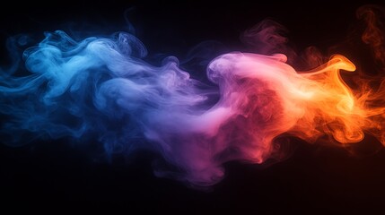 Abstract colorful smoke swirls