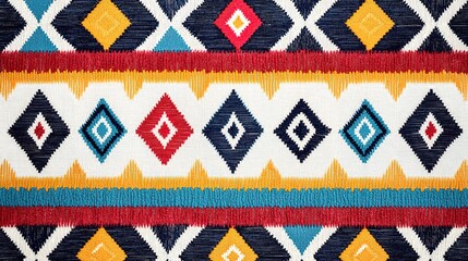 Obraz premium Traditional patterns in textile design a vibrant colorful global marketplace inspiration