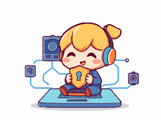 Cyber Security and Technology Network in Vector