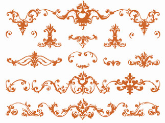 Baroque Style Decorative Elements Vector Kit