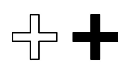 Plus icon vector. Add plus sign and symbol