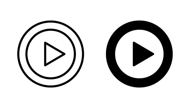 Play icon vector. Play button sign and symbol