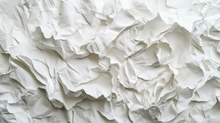 Obraz premium Abstract texture of white crumpled and layered paper for creative design