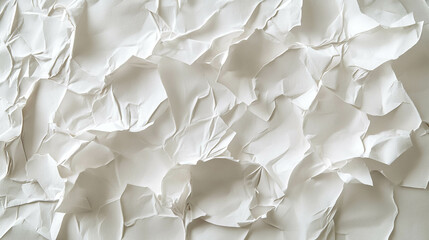 Obraz premium White crushed paper texture with tight wrinkles for creative background design