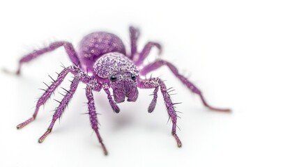 Obraz premium Youttakone micro arachnid species isolated study in white background scientific photography close-up view