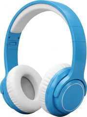 Stylish Blue and White Headphones Modern Over Ear Design Wireless Audio Listening Device
