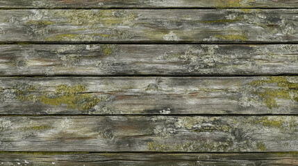 Obraz premium Rustic wooden texture with grey and green moss for natural design aesthetics