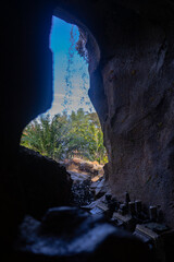 Waterfall in a cave