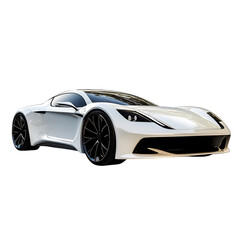High-End Electric Sports Car Isolated on Transparent Background