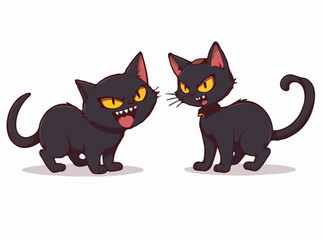 Menacing Black Cat Halloween Graphic