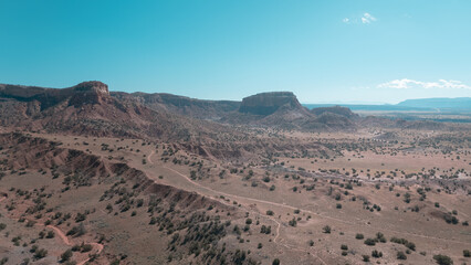 Drone view of a desert rocky environment