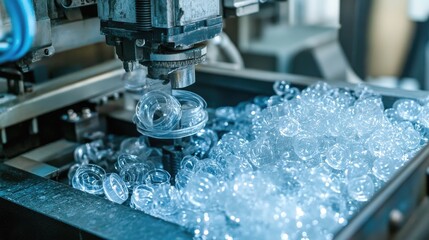 Injection molding machine melting and shaping plastic granules into precise components