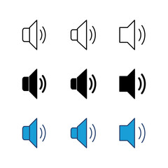 Speaker icon set. volume icon vector. loudspeaker icon vector. sound symbol