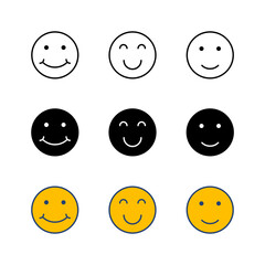 smile icon set. smile emoticon icon. feedback