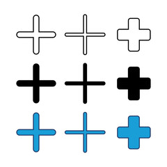 Plus Icon set. Add plus icon