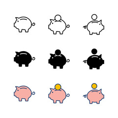 Piggy bank icon vector. piggy money icon