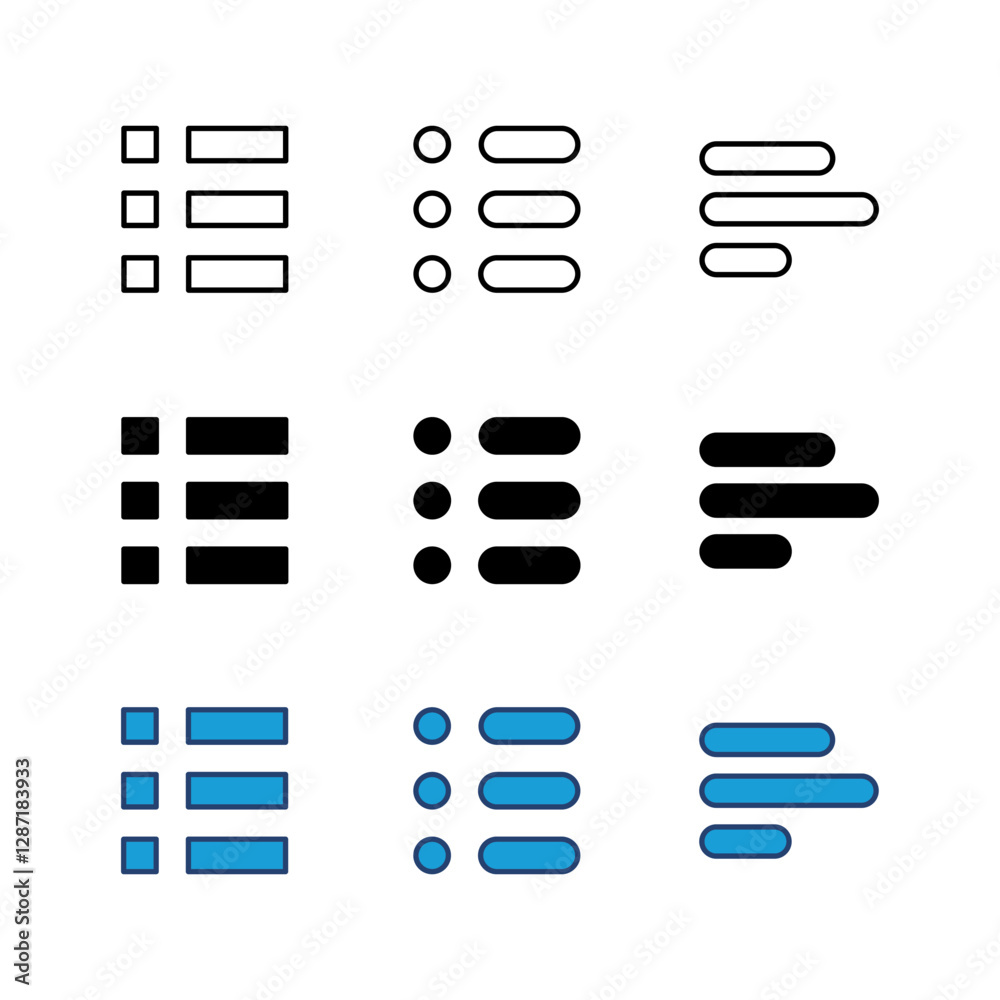 Wall mural menu icon set. web menu icon. hamburger menu symbol