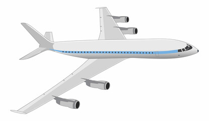 Avion volando en el cielo visto de perfil