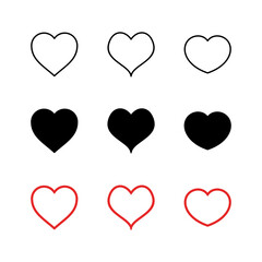 Love icon set. Heart icon vector. Like icon vector.