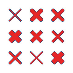 Fototapeta premium Close icon set. Delete icon vector. cross sign