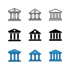 Bank icon set. bank vector icon, museum, university
