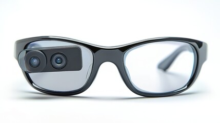 Innovative eyeglasses with hidden camera technology modern design product photography isolated display stylish concept
