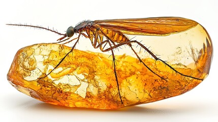 Macro photography of fossilized insects in amber at the natural history museum a close-up scientific discovery