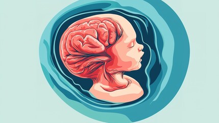 Fetal development stages illustrated medical education digital art isolated background educational concept