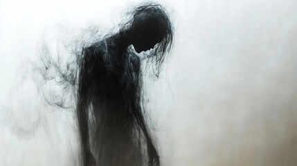 Smoky Figure, Depression, Studio, White Background, Mental Health