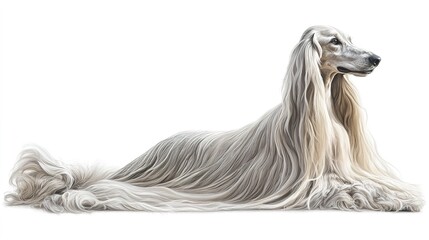 Elegant luxury afghans pet portraits of majestic breeds in isolated settings