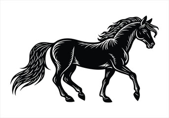 vector running morgan horse isolated on a white background