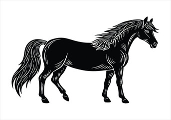vector running morgan horse isolated on a white background