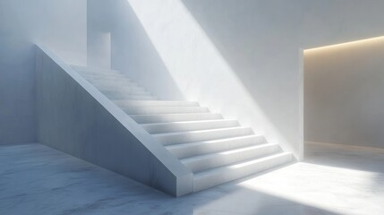 Fototapeta premium Sunlit Modern Staircase Interior Design