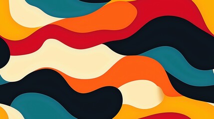 Bold abstract waves pattern in rich vibrant colors 