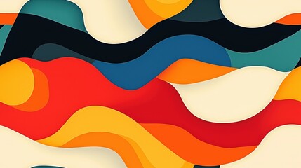 Obraz premium Bold abstract waves pattern in rich vibrant colors 