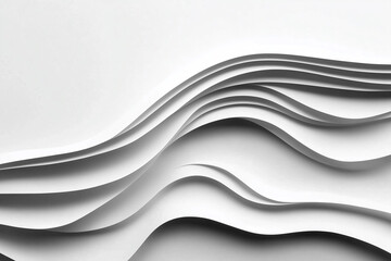 Obraz premium Smooth White Paper Waves with Elegant Curves and Subtle Shadows for Creative Design Use