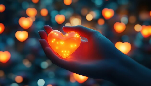 Volunteering for charities with glowing AR donation tools, vibrant community center, soft ambient lighting, photorealistic