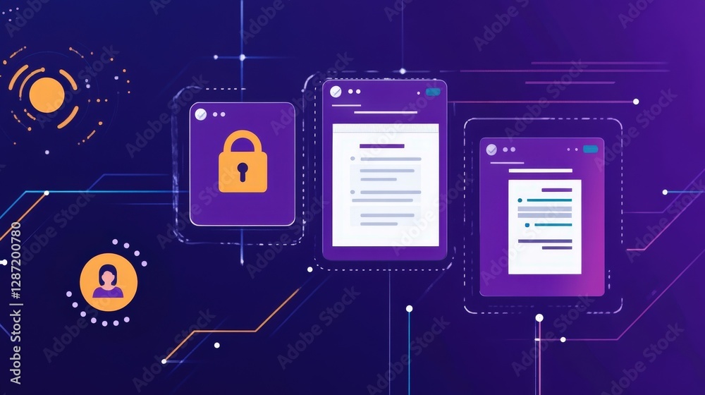Poster implementing cyber security measures protects user data and ensures secure login and password proced