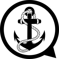 Anchor icon solated nautical heavy iron symbol art