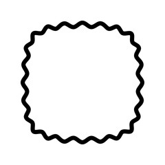Fototapeta premium Wavy squircls or square with rounded borders. Simple geometric wiggly shape isolated on white background. Speech bubble, tag or box template with empty space. Vector graphic illustration.