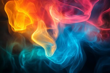 Abstract vibrant smoke swirls