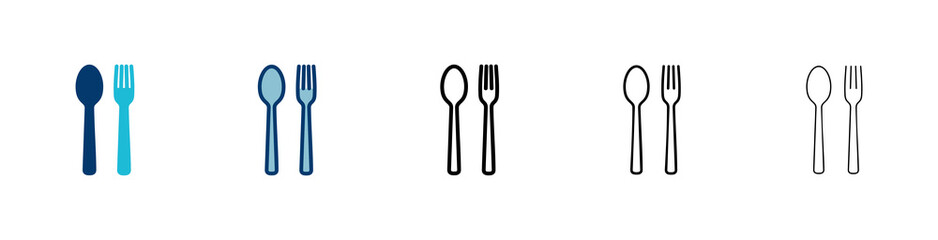 Fork, Spoon, and Knife isolated on white background. Restaurant icon. food icon. Eat. Cutlery icon.