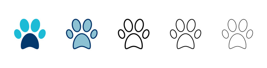 Paw icon vector isolated on white background. Paw Print icon